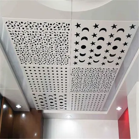 Panneau percé en aluminium pour décoration intérieure du plafond de banque vue 2
