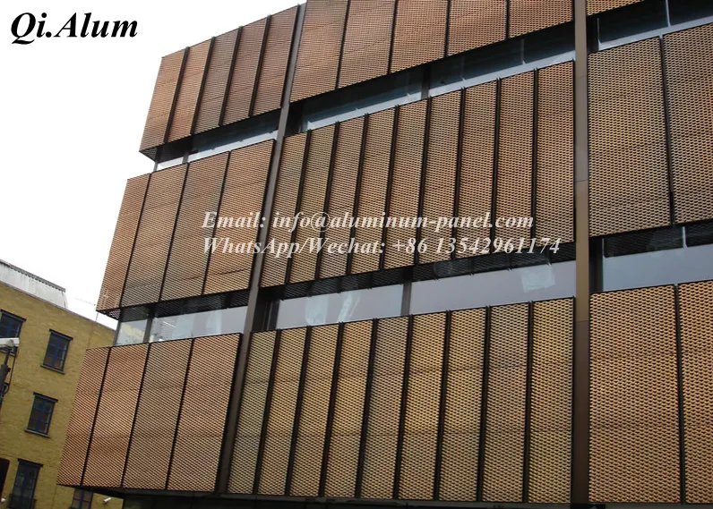Feuille de treillis aluminium expansé décoratif revêtu PVDF — Foshan Qi Aluminum Decorative Materials Co., Ltd