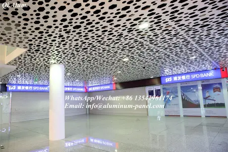 panneau de perçage en aluminium pour plafond de banque décoration intérieure