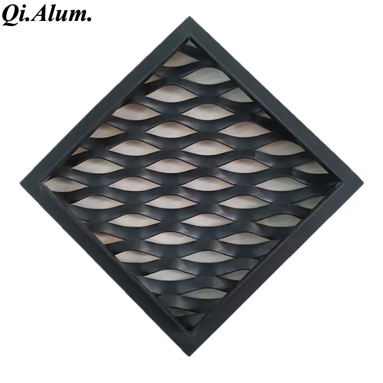 Panneaux en maille d'aluminium expansé peints PPG pour construction extérieure décorative — Foshan Qi Aluminum Decorative Materials Co., Ltd