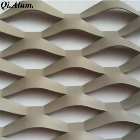 Tôle en filet métallique en aluminium expansé AA5005, revêtement poudre polyester pour décoration extérieure