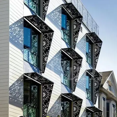 Écrans décoratifs en aluminium perforé à découpe laser sur mesure, métal allié aluminium pour bâtiment en extérieur