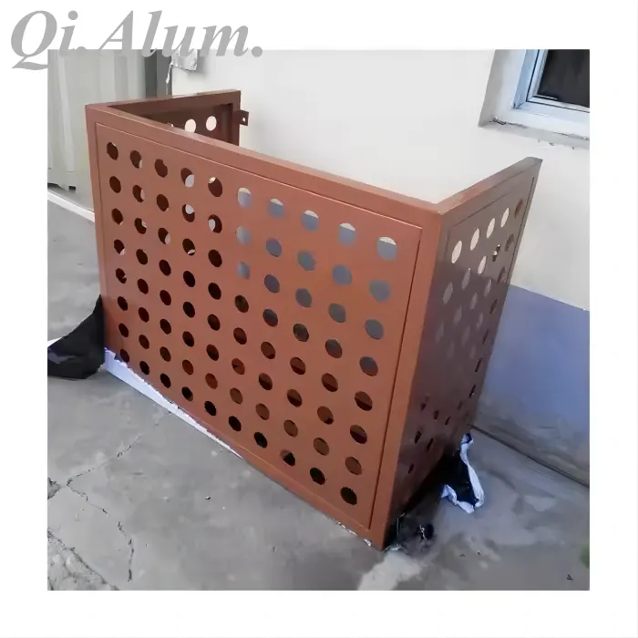 Habillage de protection extérieure pour unité de climatisation en panneau décoratif en aluminium sculpté en aluminium — Foshan Qi Aluminum Decorative Materials Co. Ltd
